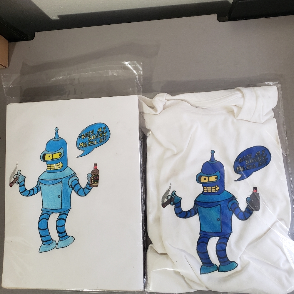 Futurama- Bender Graphic Design T-Shirt